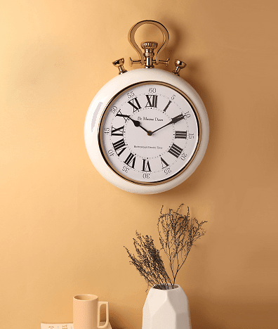 Sullivan - the White and Gold wall clock - Ouch Cart