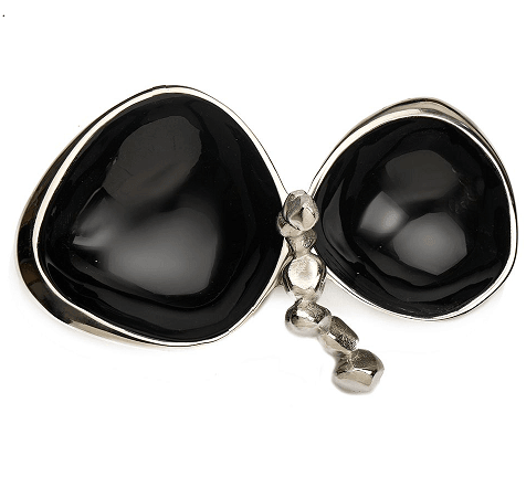 Stones Servingware Jet Black enamle - Double Bowl Platter - Ouch Cart