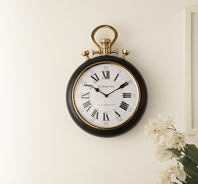 Sullivan - the Gold and Black wall clock - Ouch Cart