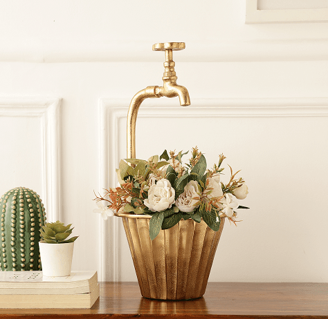 Graceful Grey Curve Plant Stand - Ouch Cart