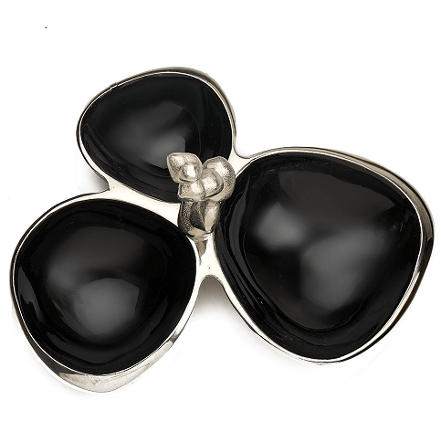 Stones Servingware Jet Black enamle - Triple Bowl Platter