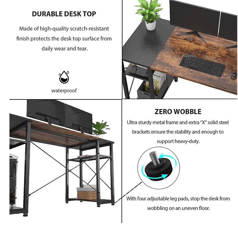 Orion Computer Table 59" with CPU Compartment - Ouch Cart