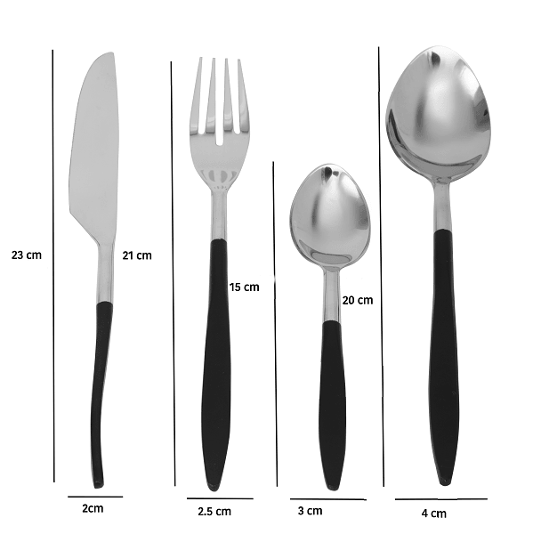 Midnight Opulence Black & Silver Cutlery Set - Ouch Cart