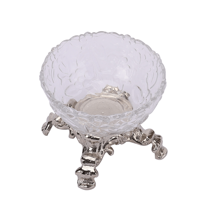 Four Legged Aristocrat's Glass Bowl  (Silver)