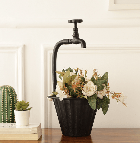 Graceful Black Curve Plant Stand - Ouch Cart