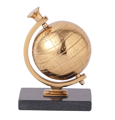 Miniature Metal Earth Gold with Black Marble Base - Ouch Cart