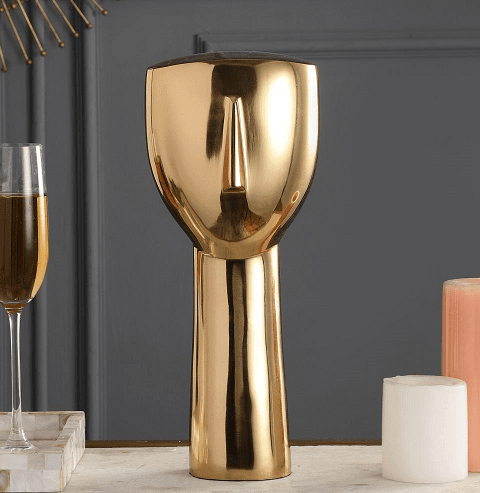 Abstract Face Decorative Gold - Ouch Cart