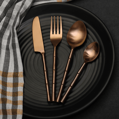 Bamboo Elegance Copper Cutlery Set - Ouch Cart