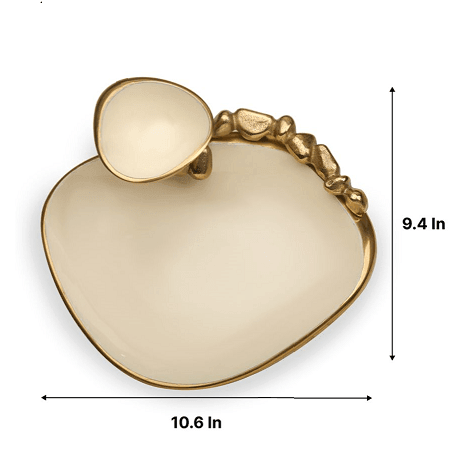 Stones Serving war Ivory enamle - Chip & Dip Platter - Ouch Cart
