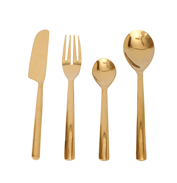 Ava Luxe Gold Cutlery Set of 24 - Ouch Cart