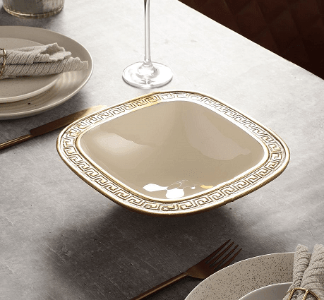 Versace Design Bowl in Ivory Enamle & Silver Finish - Ouch Cart