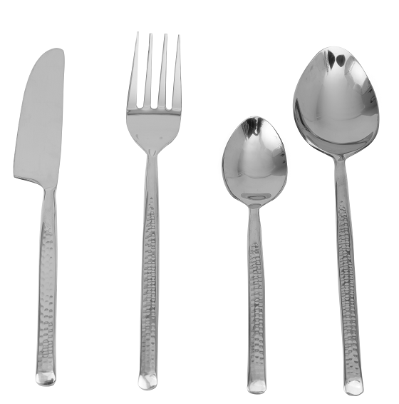 Artisan Dot Hammered Silver Cutlery Set