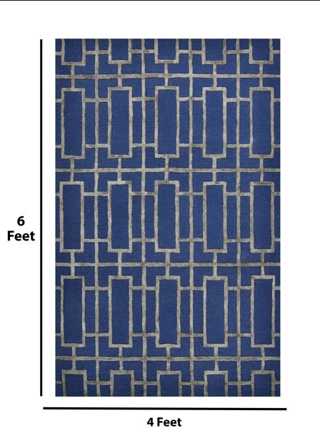 Saraswati Global Rug, Wool Area Rug, Vibrant And Luxurius Rug, 4x6 Feet, Anti Slip & Anti Skid Baking Carpet, Modern Rug, Ideal for Bedroom, Living Room, and Dining Room, Kids Room, Office Rug. Saraswati Global