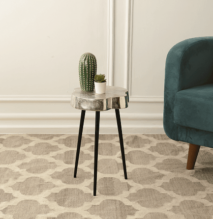 Sawed Log Table Silver - Ouch Cart