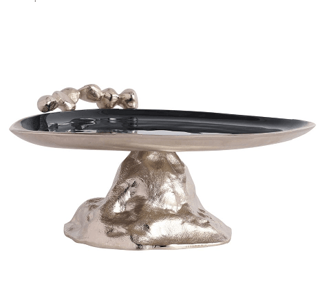 Stones Serving ware Jet Black enamle - Cake Stand - Ouch Cart
