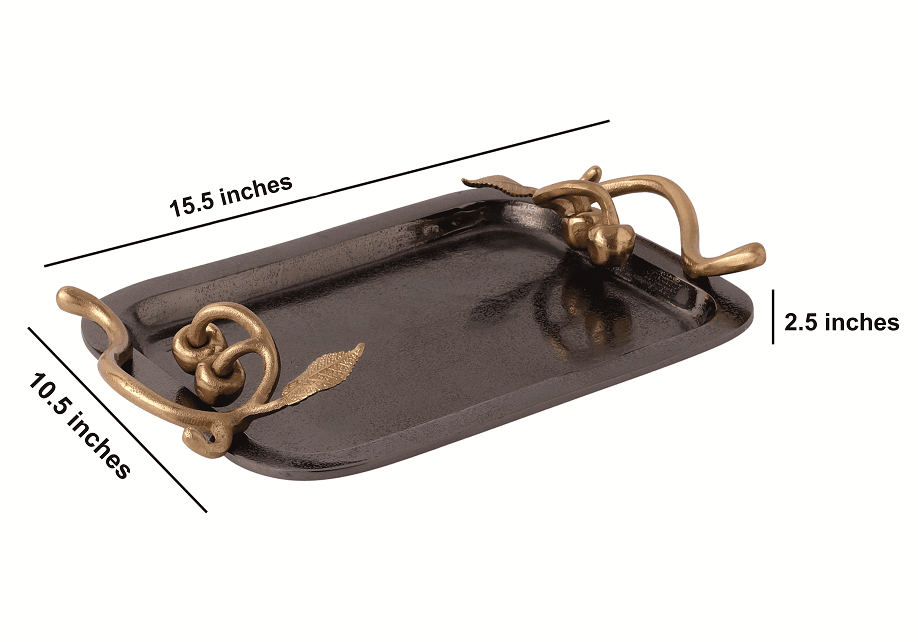 Cherry Vine Black Décorative Platter - Ouch Cart