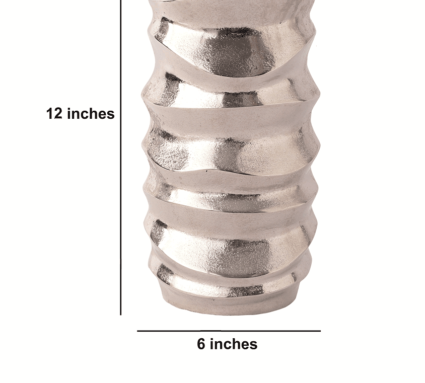 Mila Wave Silver Vase - Ouch Cart