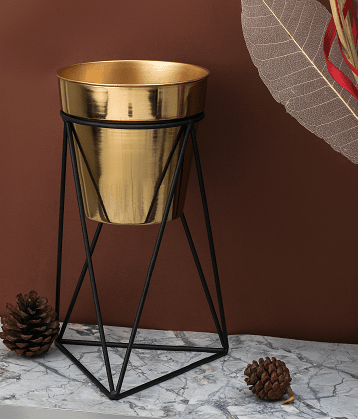 Triad Pot Stand in Gold & Black - Ouch Cart