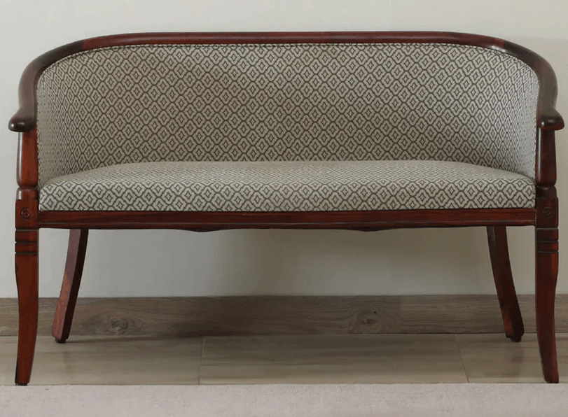 Sheesham Wood 2 Seater Sofa In Scratch Resistant Honey Oak Finish - Ouch Cart