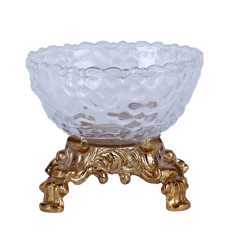 Four Legged Aristocrat's Glass Bowl  (Gold)