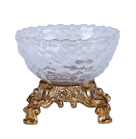 Four Legged Aristocrat's Glass Bowl (Gold) - Ouch Cart