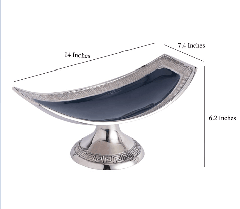 Versace Design Platter in Blue Enamle & Gold Finish - Ouch Cart