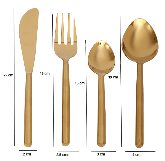 Radiant Reflections Gold Cutlery Set - Ouch Cart