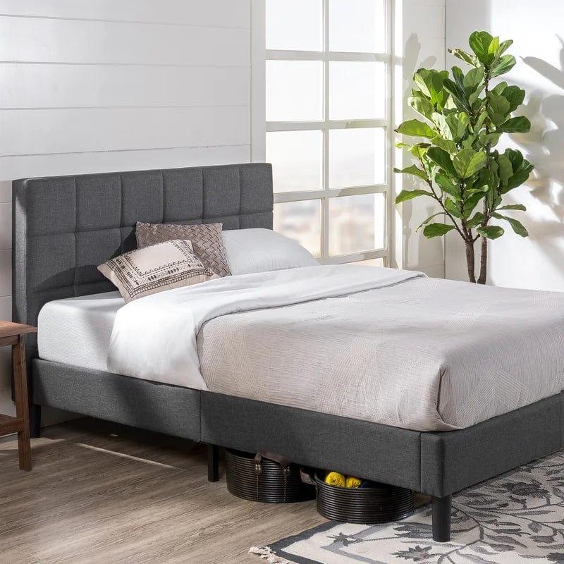 Cardington Padded Upholstered Bed Frame with Headboard - Ouch Cart