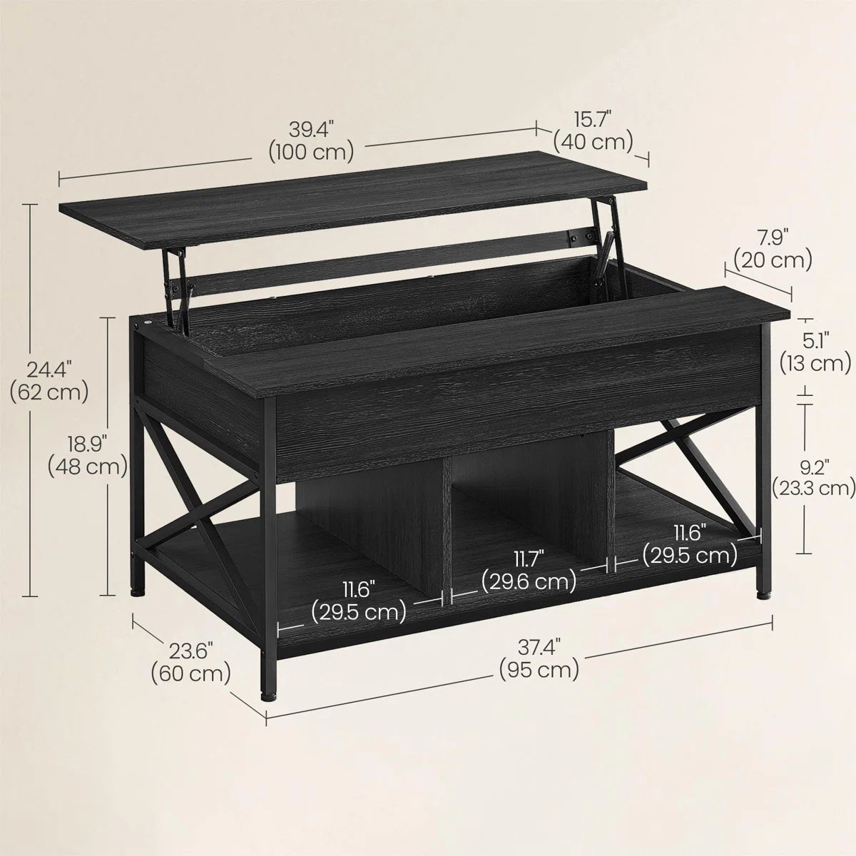 Carnagall Lift Top Coffee Table with Storage