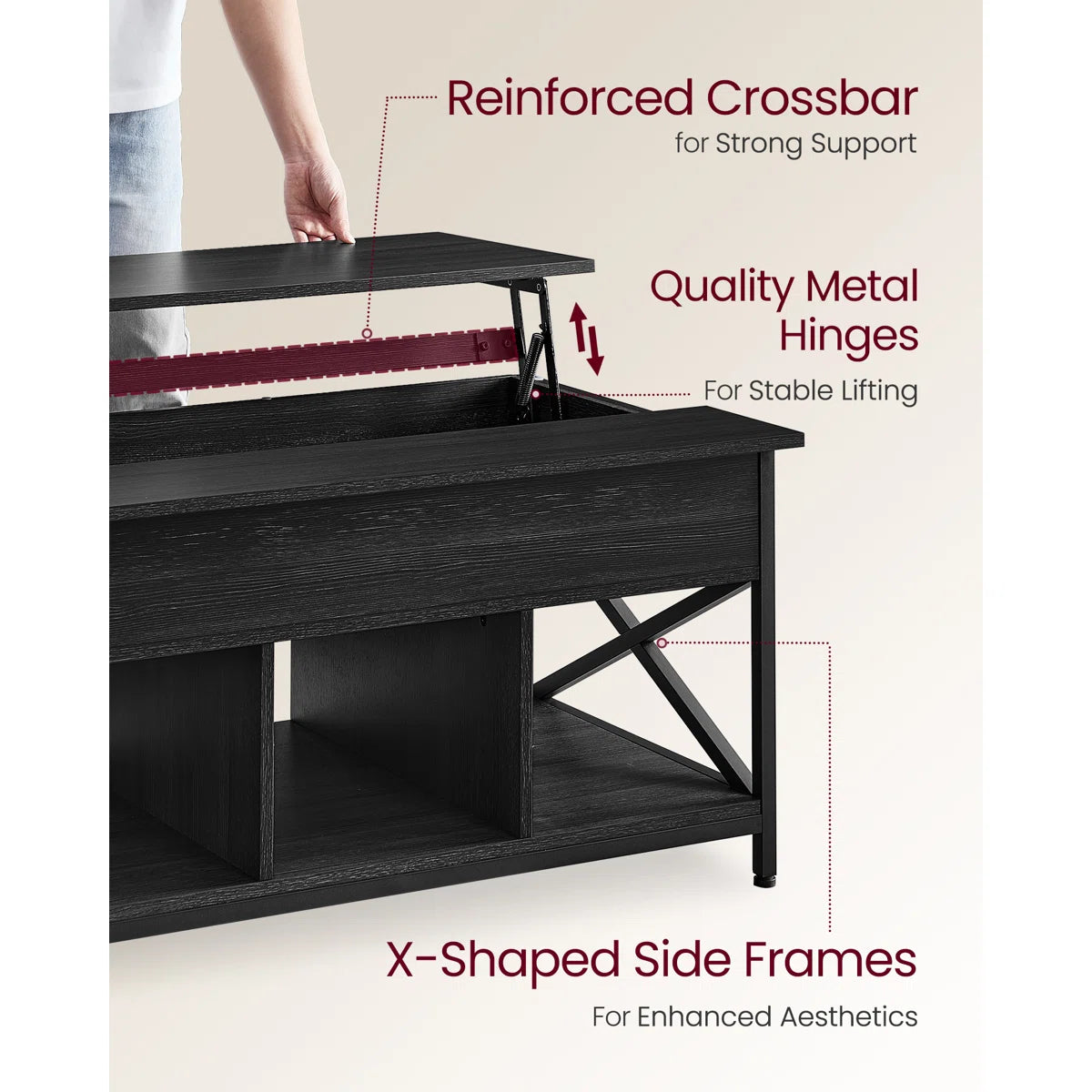 Carnagall Lift Top Coffee Table with Storage