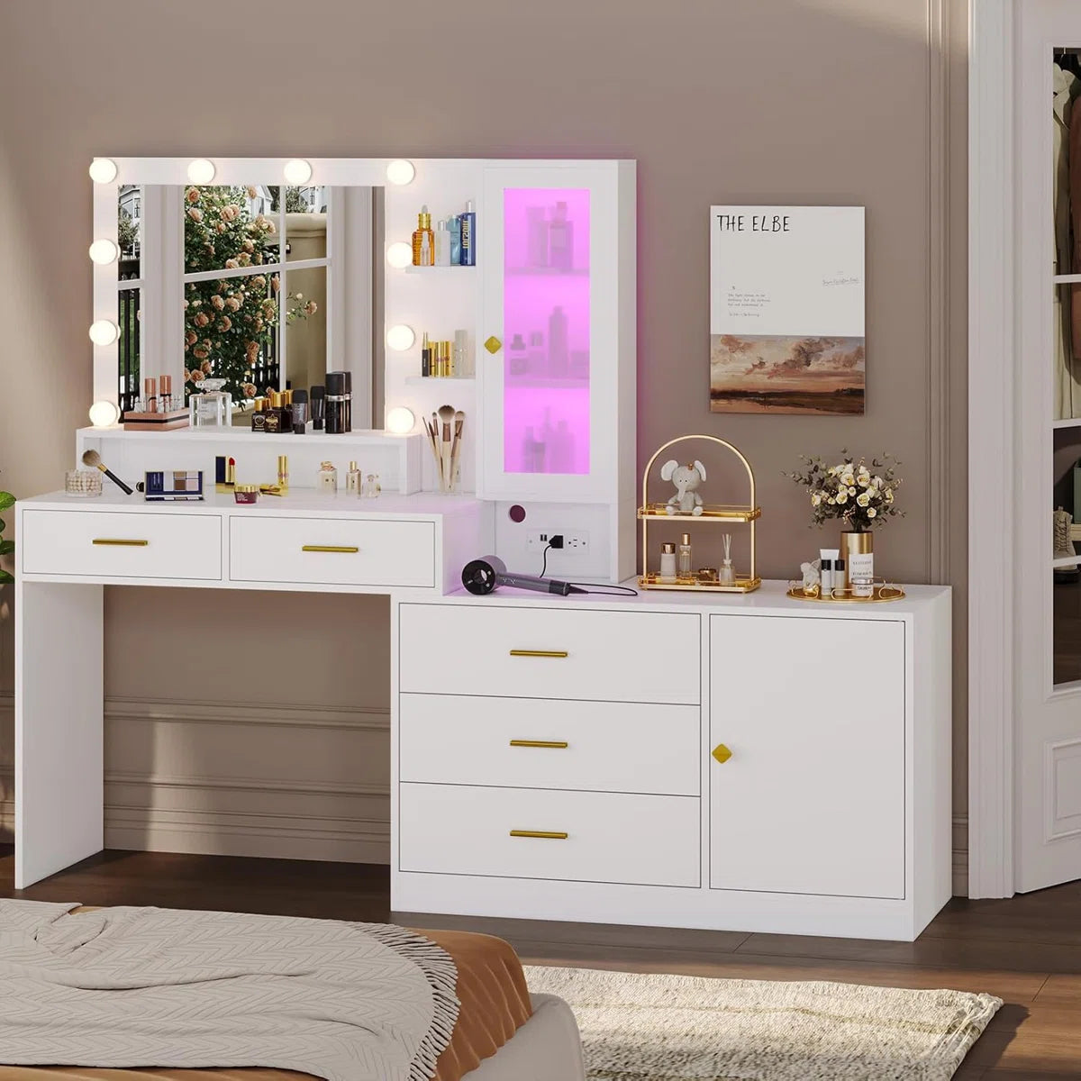 Caryol Vanity Makeup Vanity with Lights- OUCH CART | Dressing table