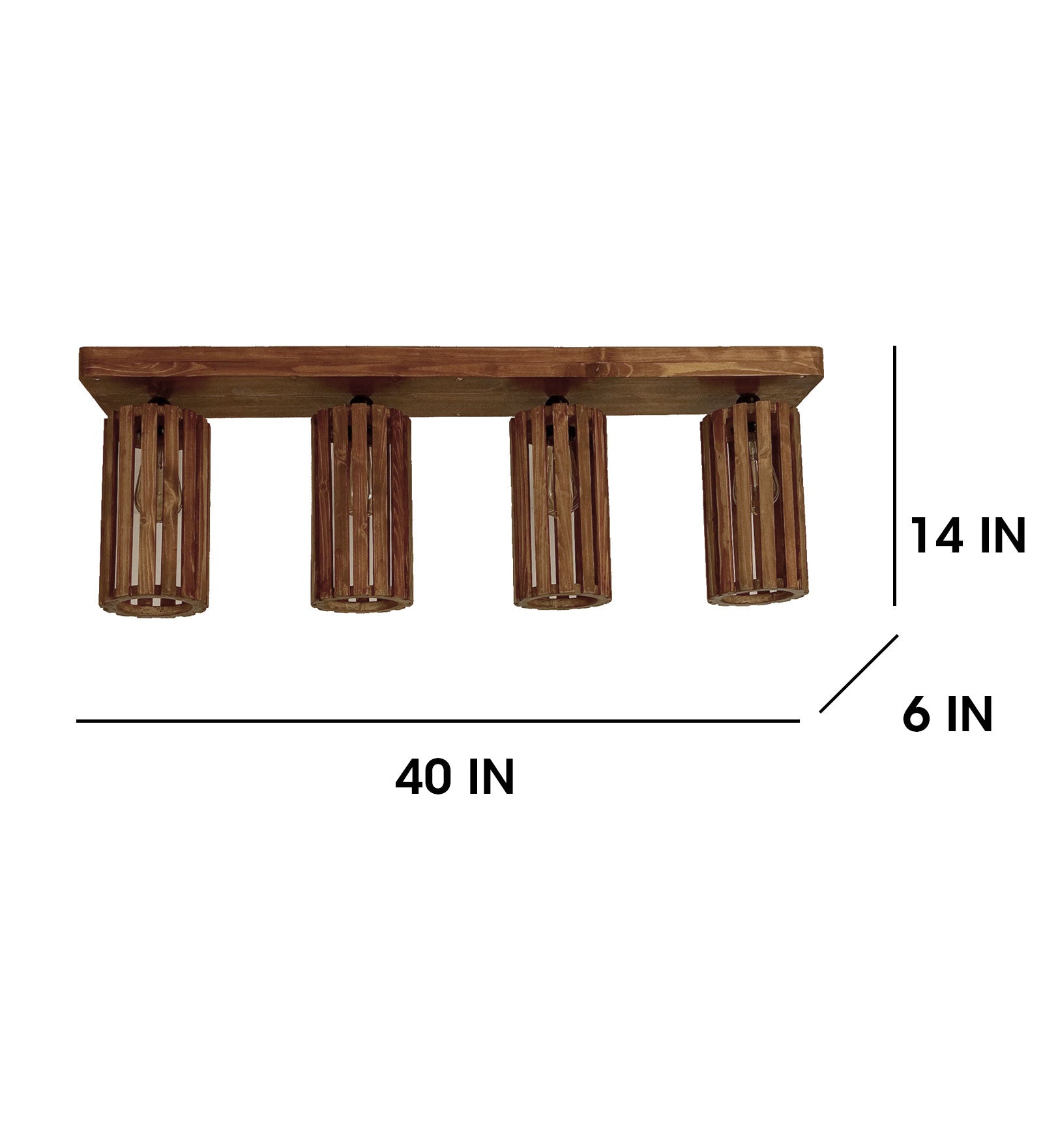 Casa Brown Wooden 4 Series Ceiling Lamp (BULB NOT INCLUDED)