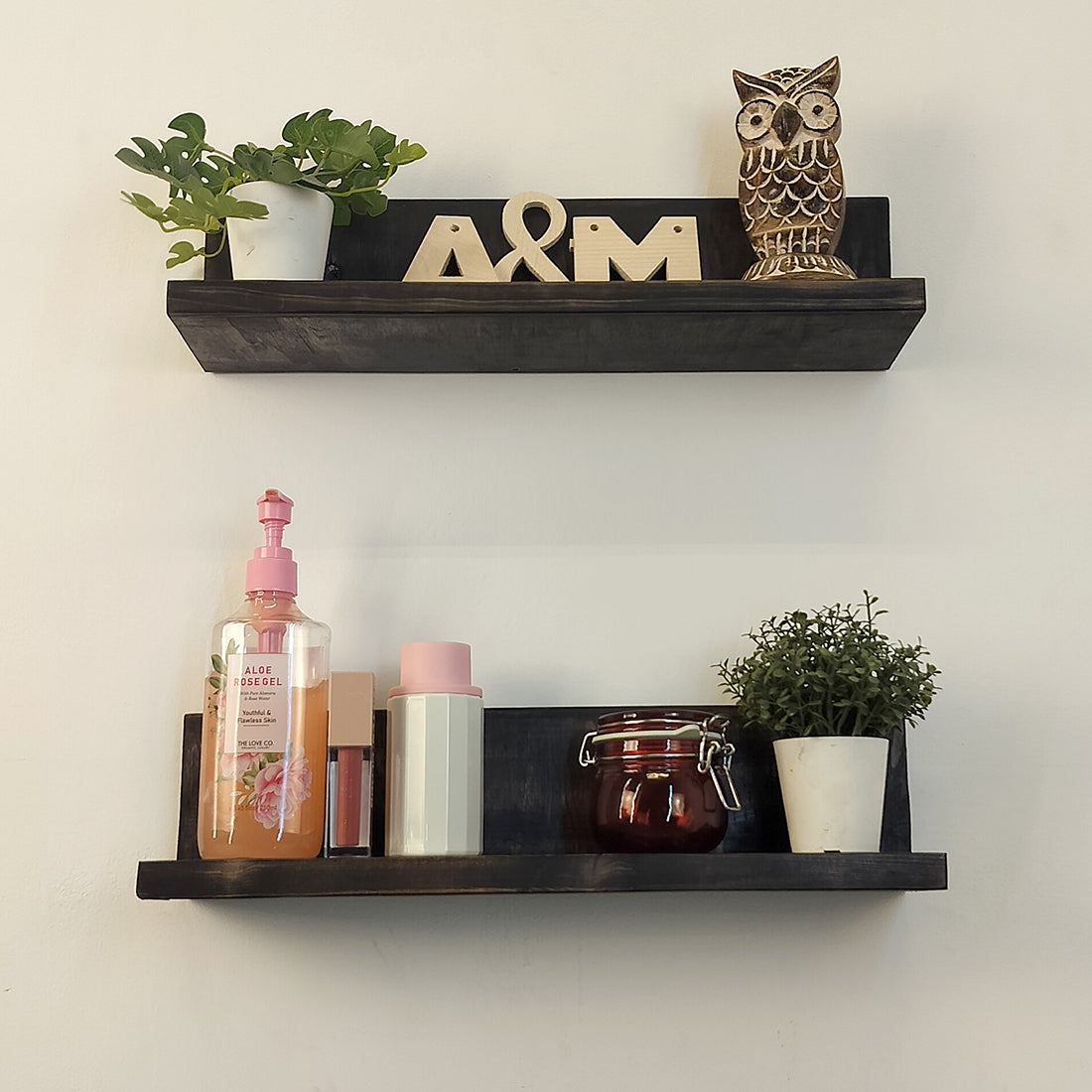 Casper set of 2 Wooden Wall Shelf Organiser