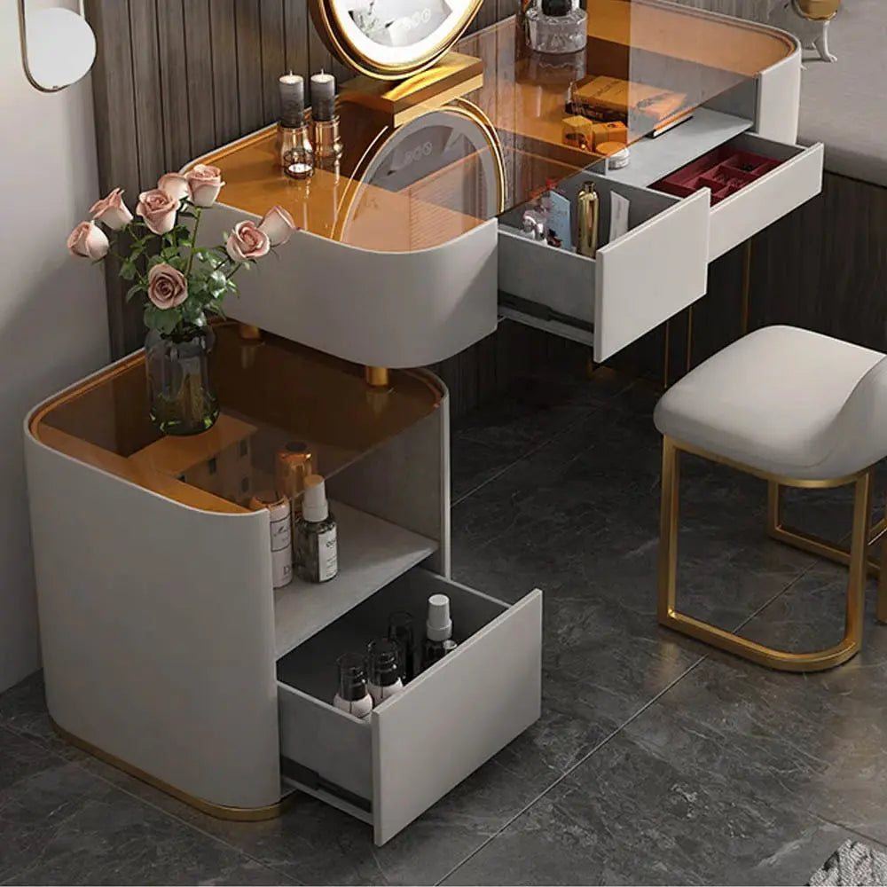 Cestina Dressing Table with Mirror – Modern Makeup Organizer-OUCH CART |Dressing table