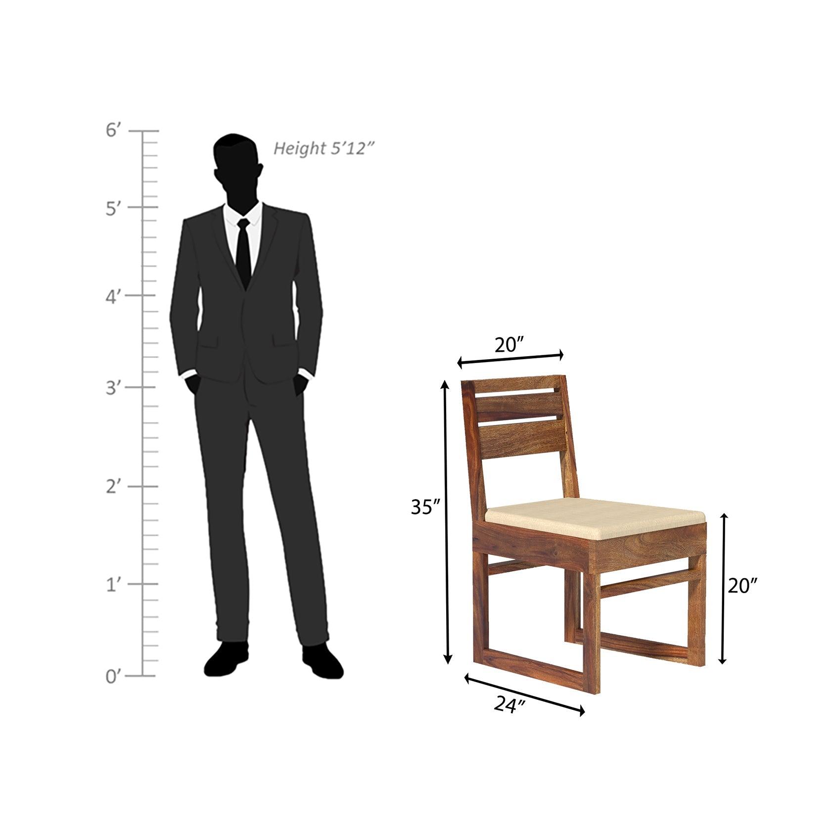 Crenn Sheesham Wood Dining Chair In Reddish Walnut Color - Ouch Cart