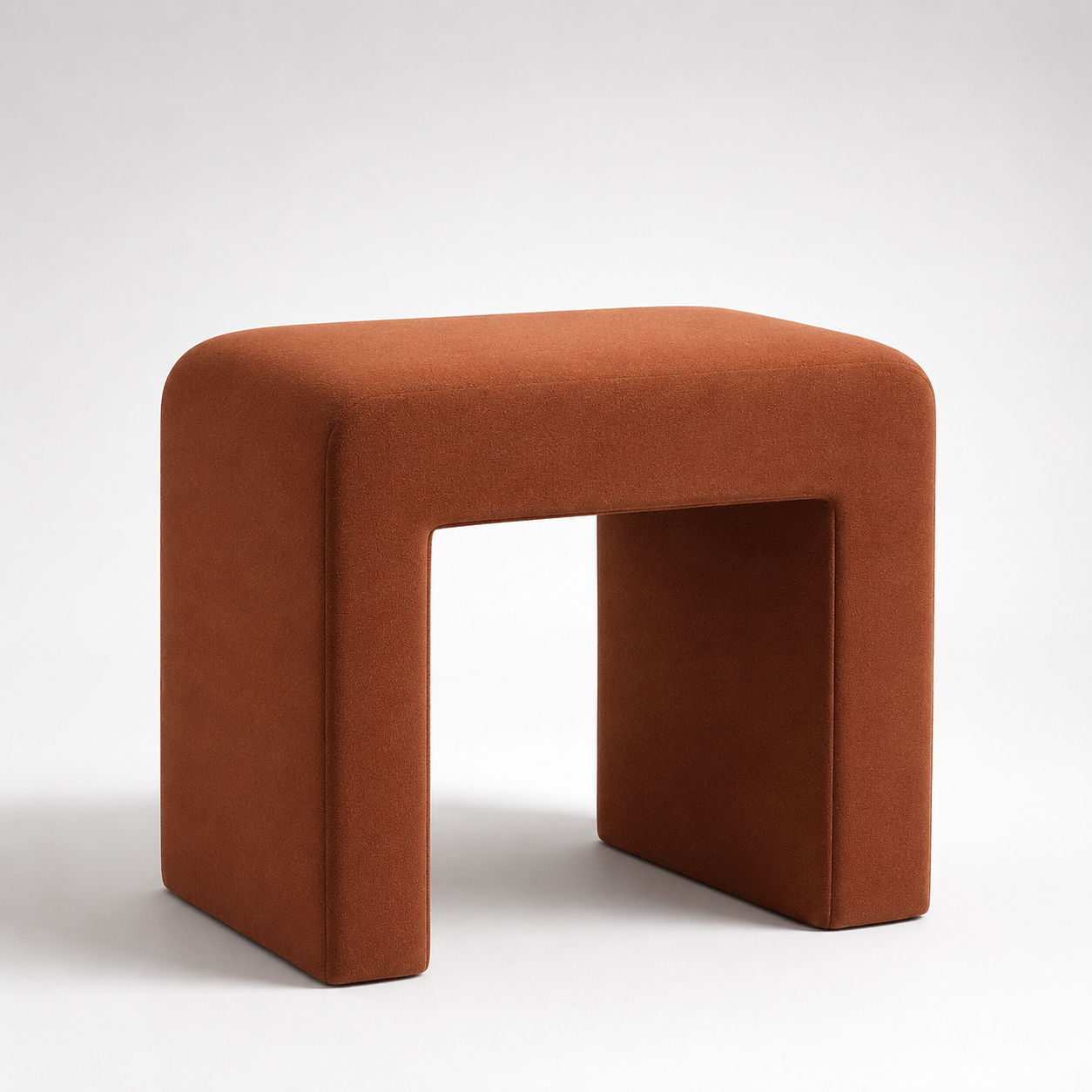 Modern Boucle Vanity Stool Chair with Solid Wooden Legs | Soft Upholstered Ottoman Footstool for Makeup Vanity, Bedroom, Living Room, Entryway & Office (Taupe) OUCH CART