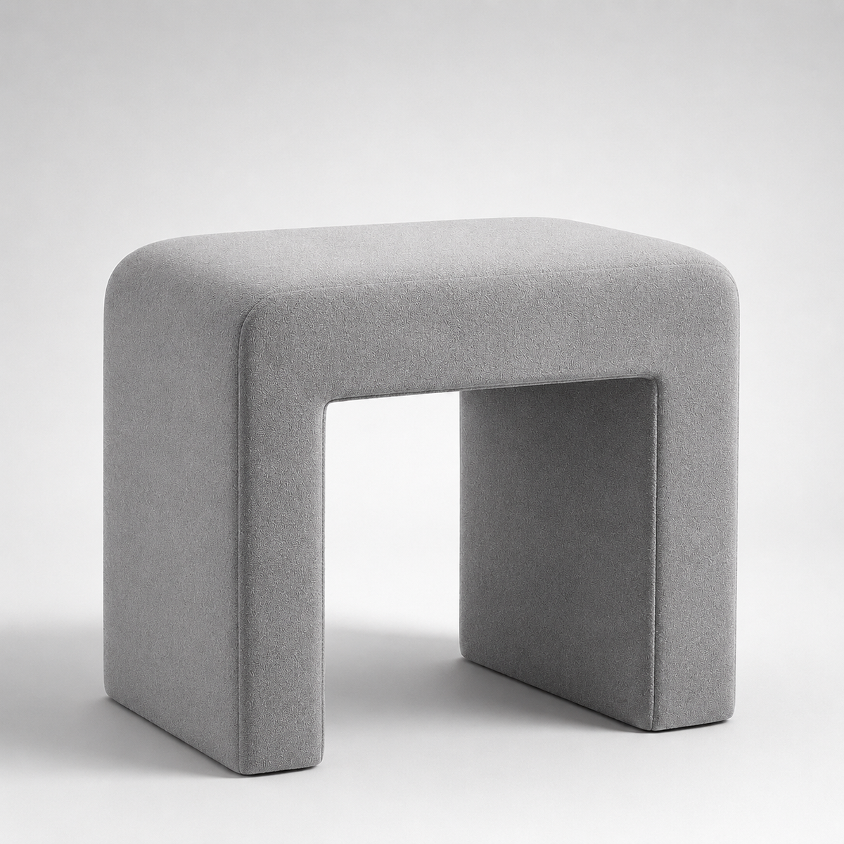 Modern Boucle Vanity Stool Chair with Solid Wooden Legs | Soft Upholstered Ottoman Footstool for Makeup Vanity, Bedroom, Living Room, Entryway & Office (Taupe) OUCH CART
