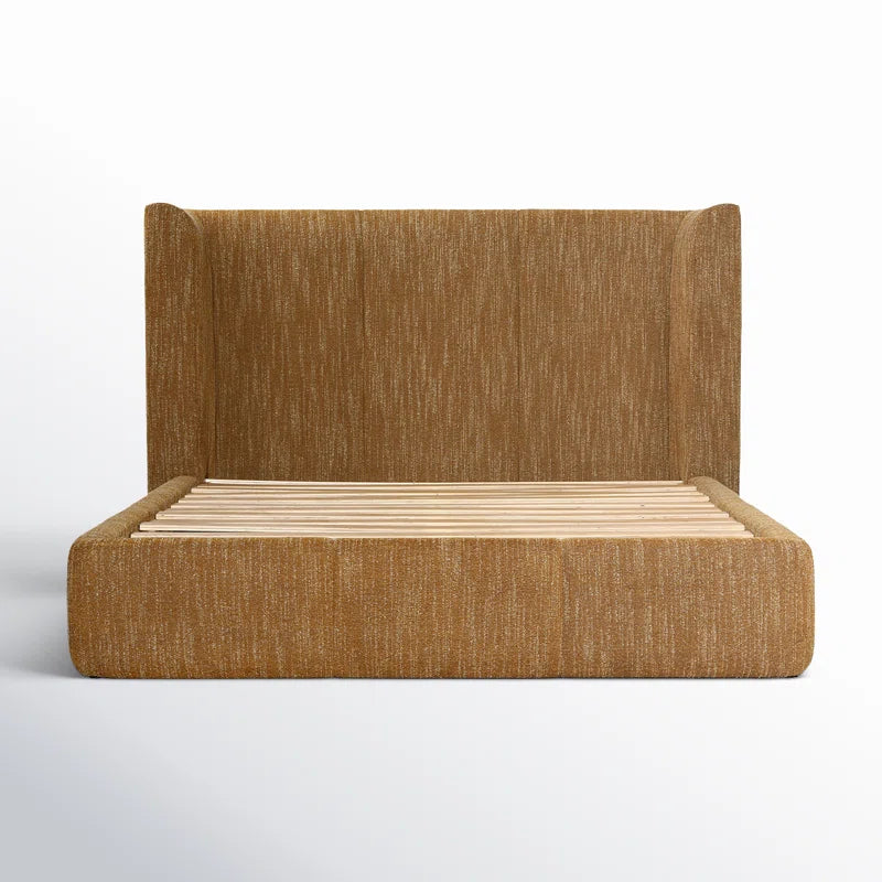 Clarisse Upholstered Wingback Bed