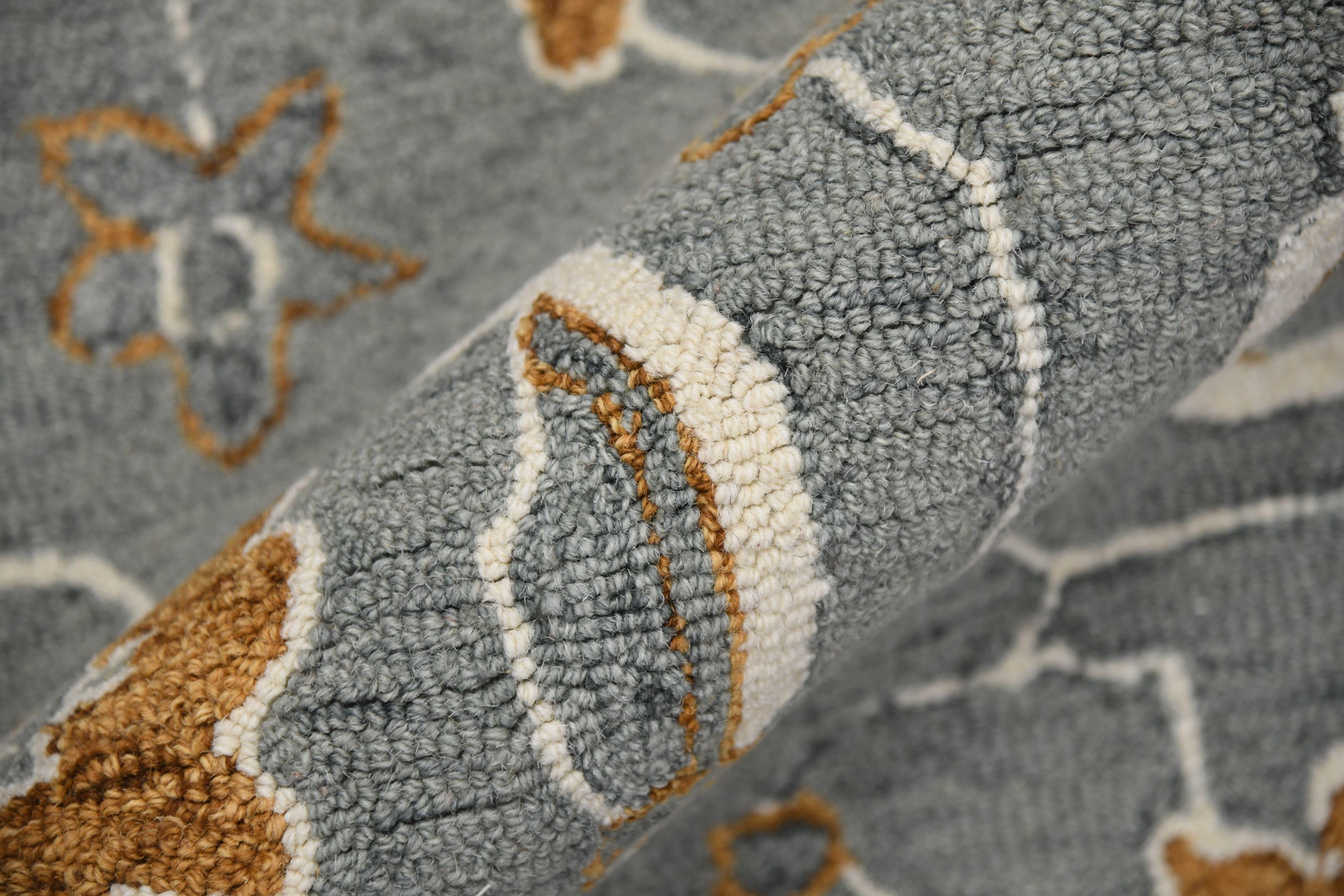 Orange Wool Romania 4x6 Feet Hand-Tufted Carpet - Rug - Ouch Cart