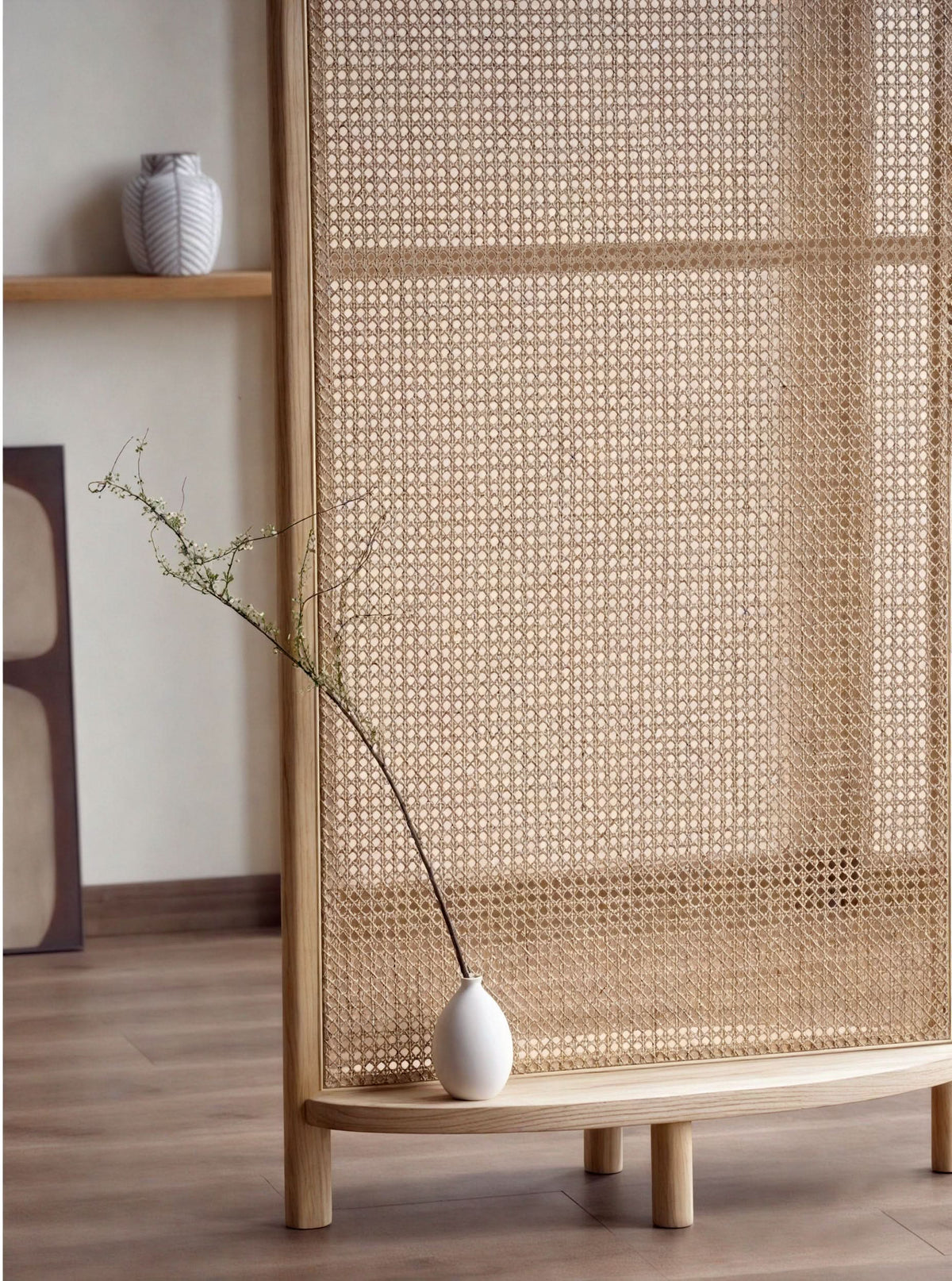 Natural Rattan Room Divider Screen | Stylish Folding Privacy Partition for Home & Office | Ouch Cart OUCH CART