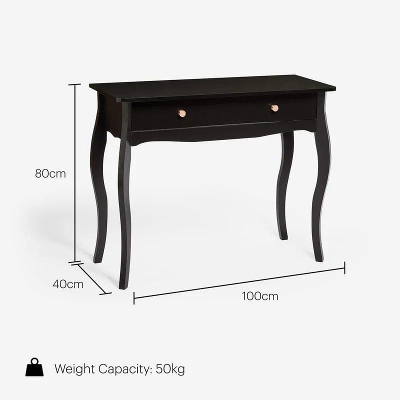 Dressing Table Wood Makeup Table, Vanity Set without Mirror and without Stool, Elegant Dressing Desk and Organizer, Ideal for Bedroom Bathroom (White) (Vanity Table) - Ouch Cart