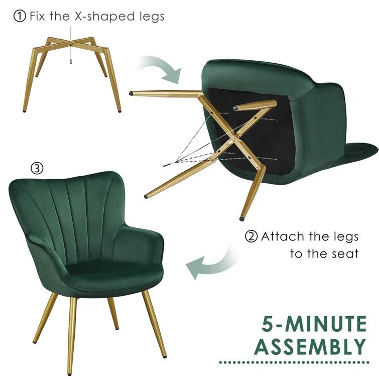 Cotati 63.5Cm Wide Tufted Velvet Armchair - Ouch Cart