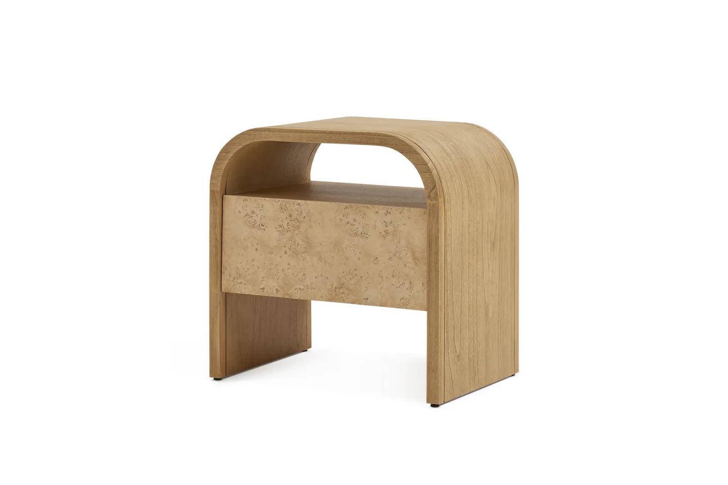 Engineered Wood Crescent 1-Drawer Nightstand - Ouch Cart