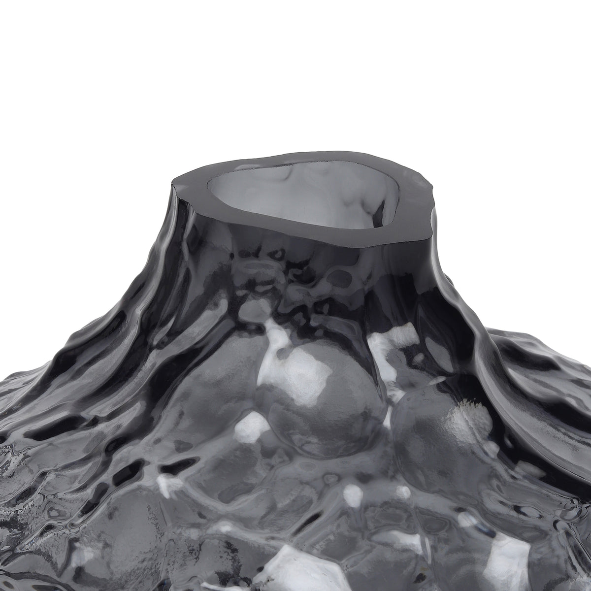 Magma Rise Black Crystal Vase