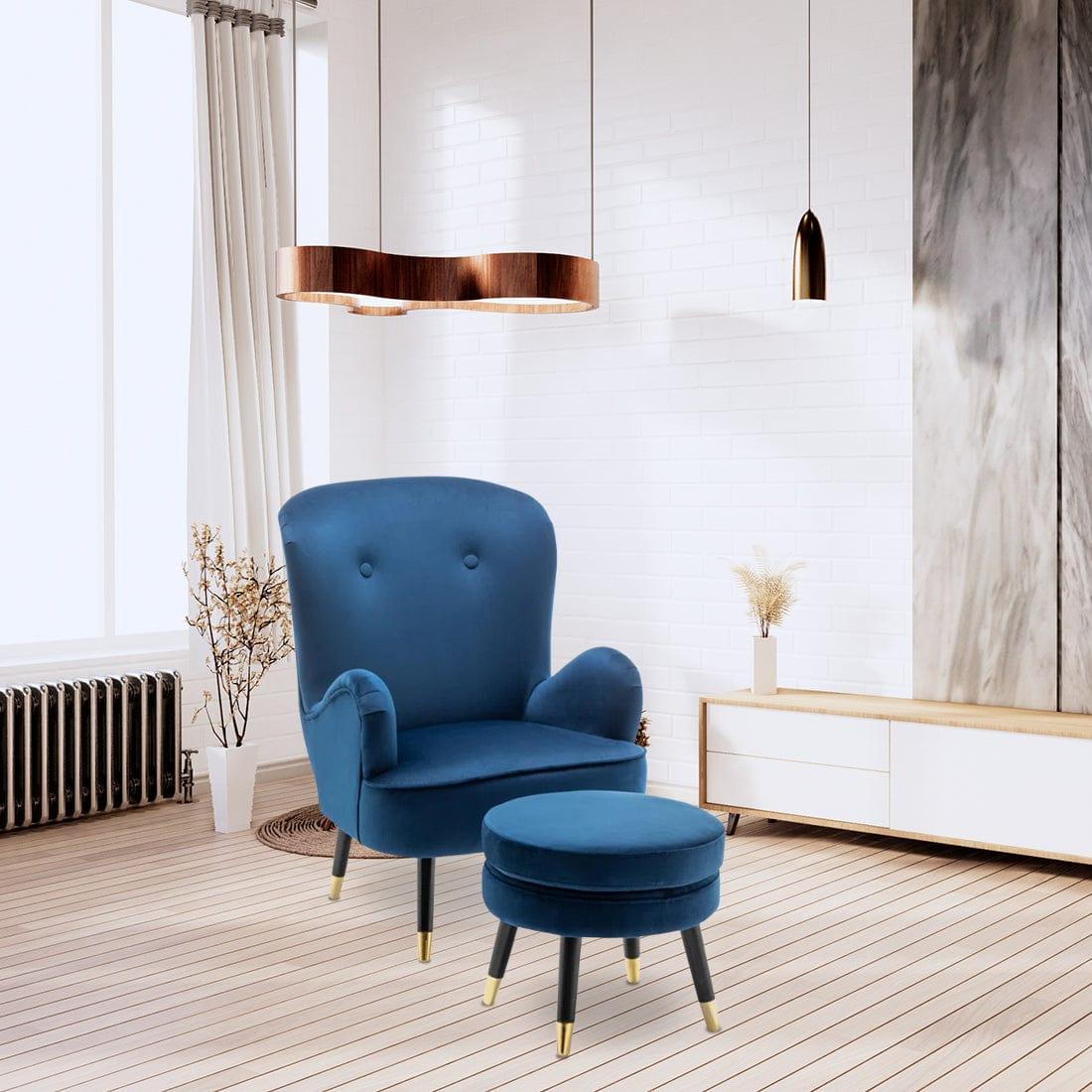 wing chair/arm chair epperly chair with ottoman - Ouch Cart