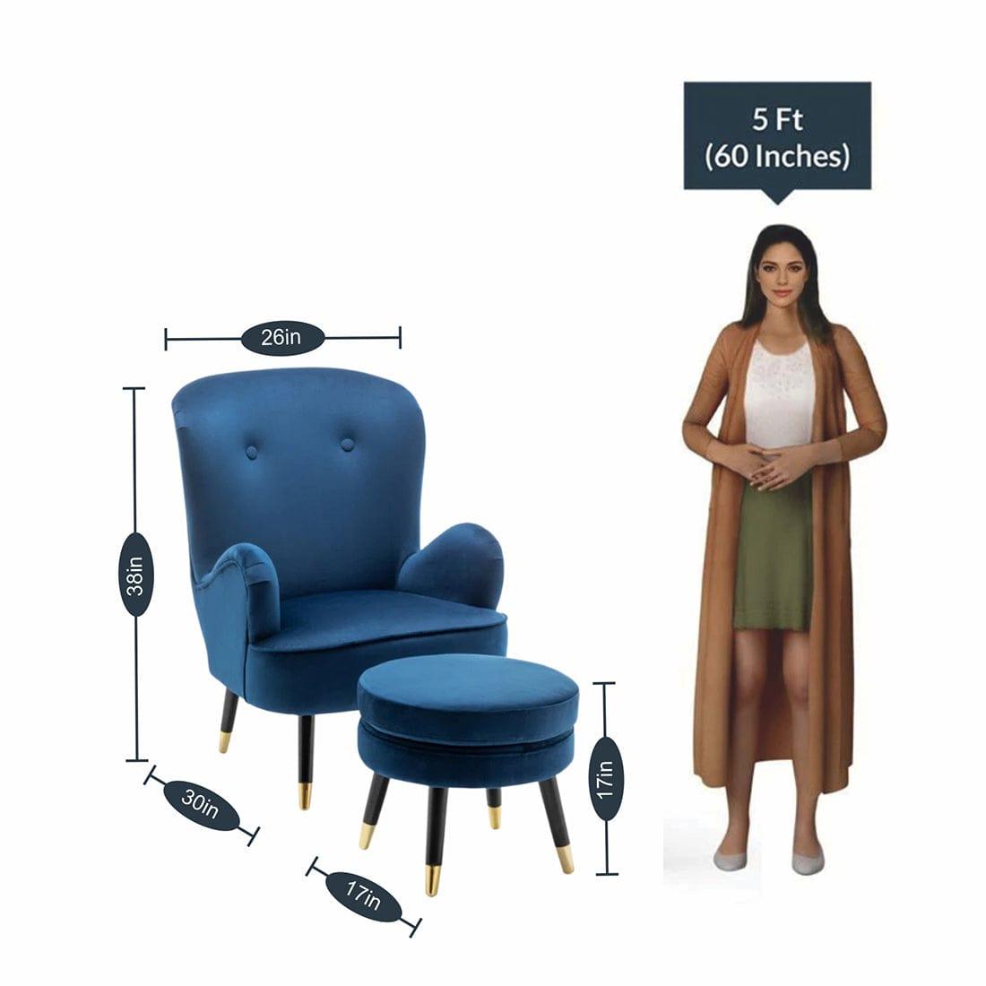 wing chair/arm chair epperly chair with ottoman - Ouch Cart