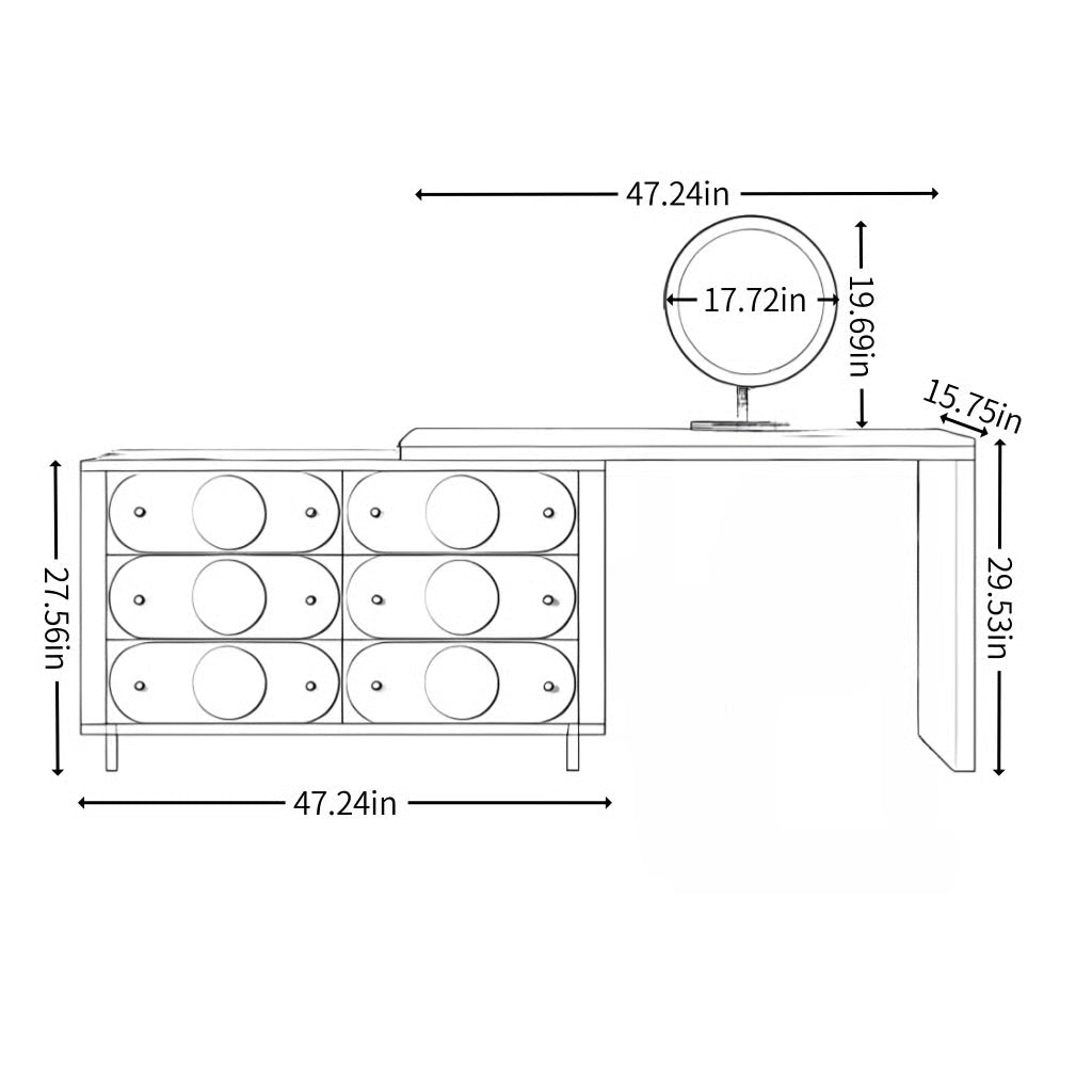 Luxury Daryn Vanity Desk – Compact & Functional Storage-OUCH CART |Dressing table