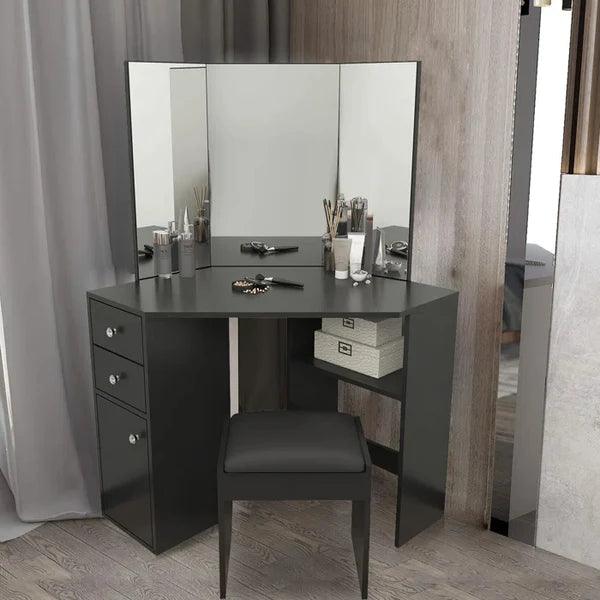 Jaweiz tren Vanity Set with Stool and Mirror dressing table design - Ouch Cart