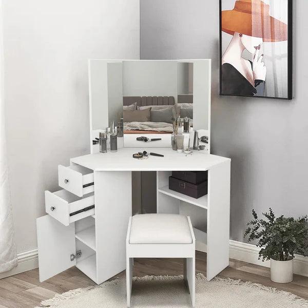 Jaweiz tren Vanity Set with Stool and Mirror dressing table design - Ouch Cart