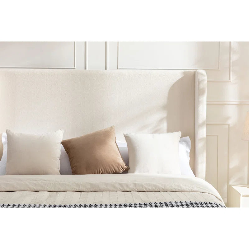 Dehosse Modern Upholstered Platform Bed With Wingback Headboard OUCH CART